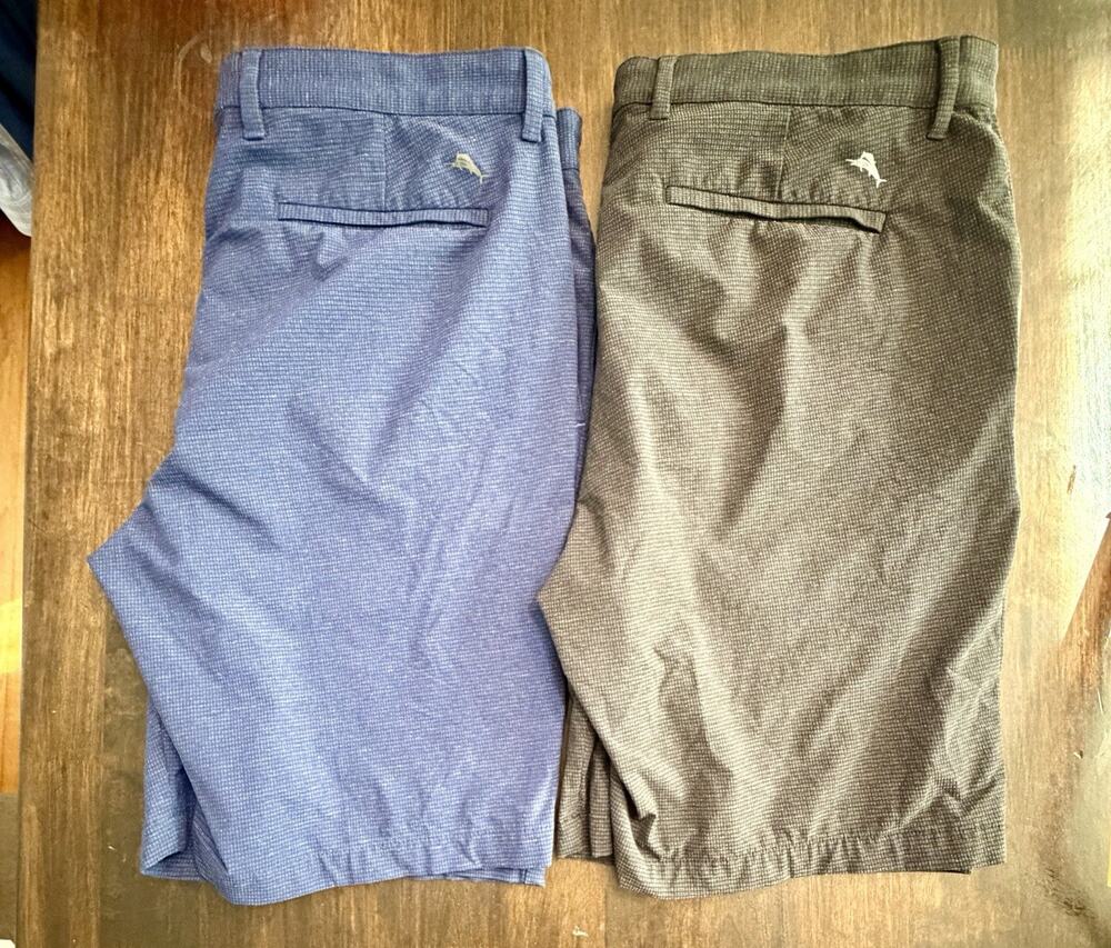 V-12 Tommy Bahama Mens Bundle 36 X 10 Short Navy Grey Golf Shorts Stretch Price
